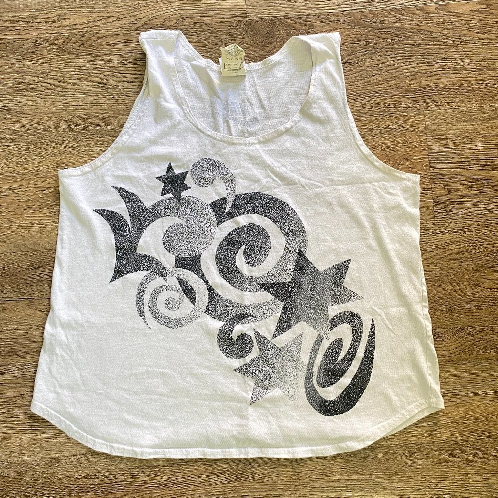 Vintage Black & White Abstract Geometric Print Nike Tank Top
